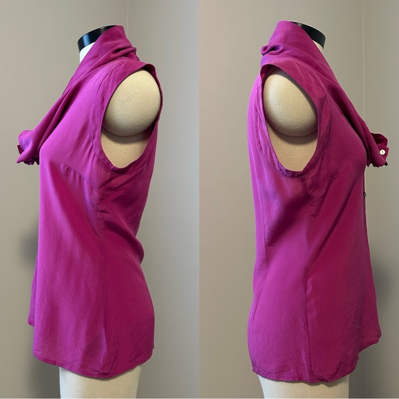 Anthropologie Fei Silk Buttondown Cowlneck - Sz US 4 - Picture 10 of 17